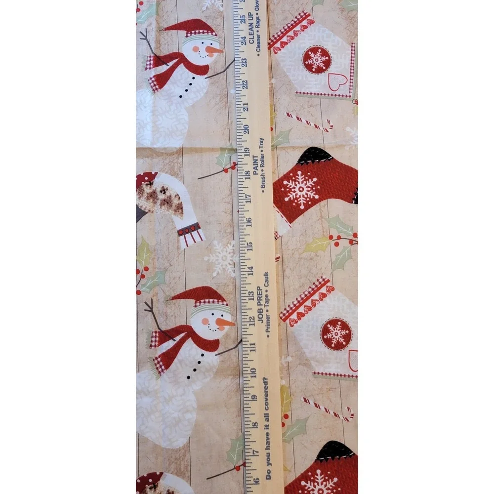 Winter Christmas Hancock Quilting Sewing Fabric Snowman Birdhouse Stocking 2 Yd